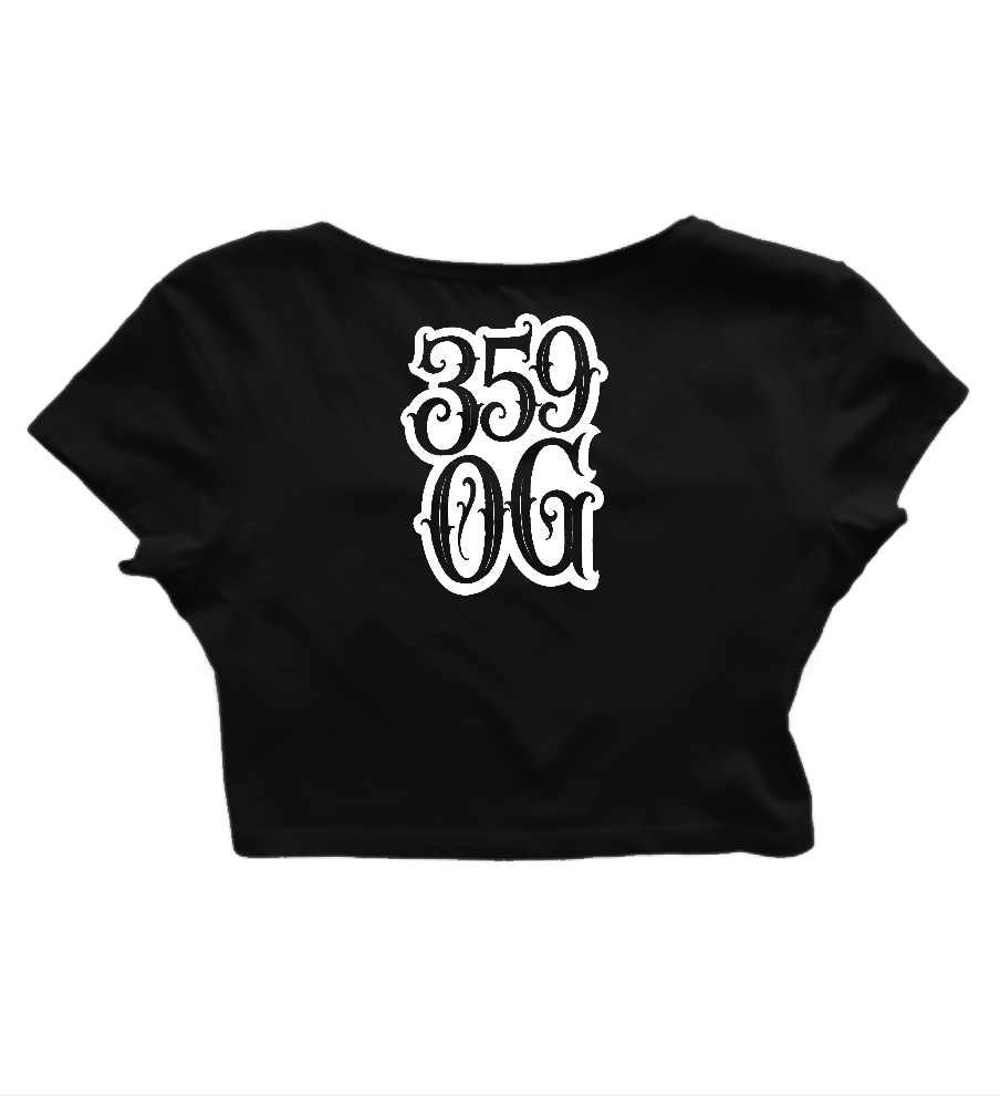 Черен кроп топ 359OG Script лого