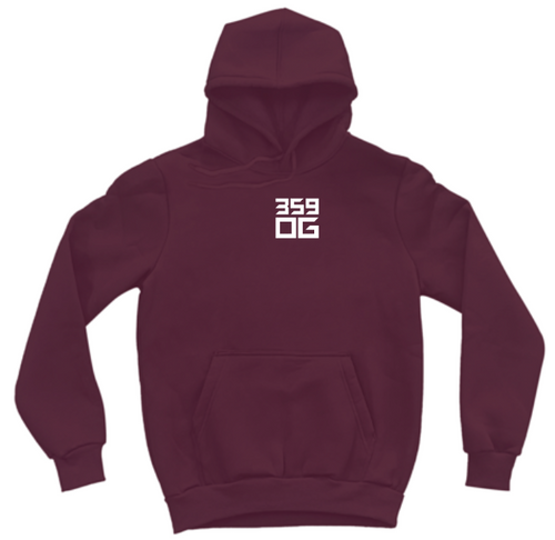 359OG Oversized Hoodie - Тъмно червено
