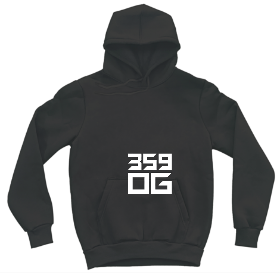 359OG Oversized Hoodie Черен — отпред