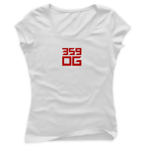 бяла дамска тениска 359OG Snake, лого отпред
