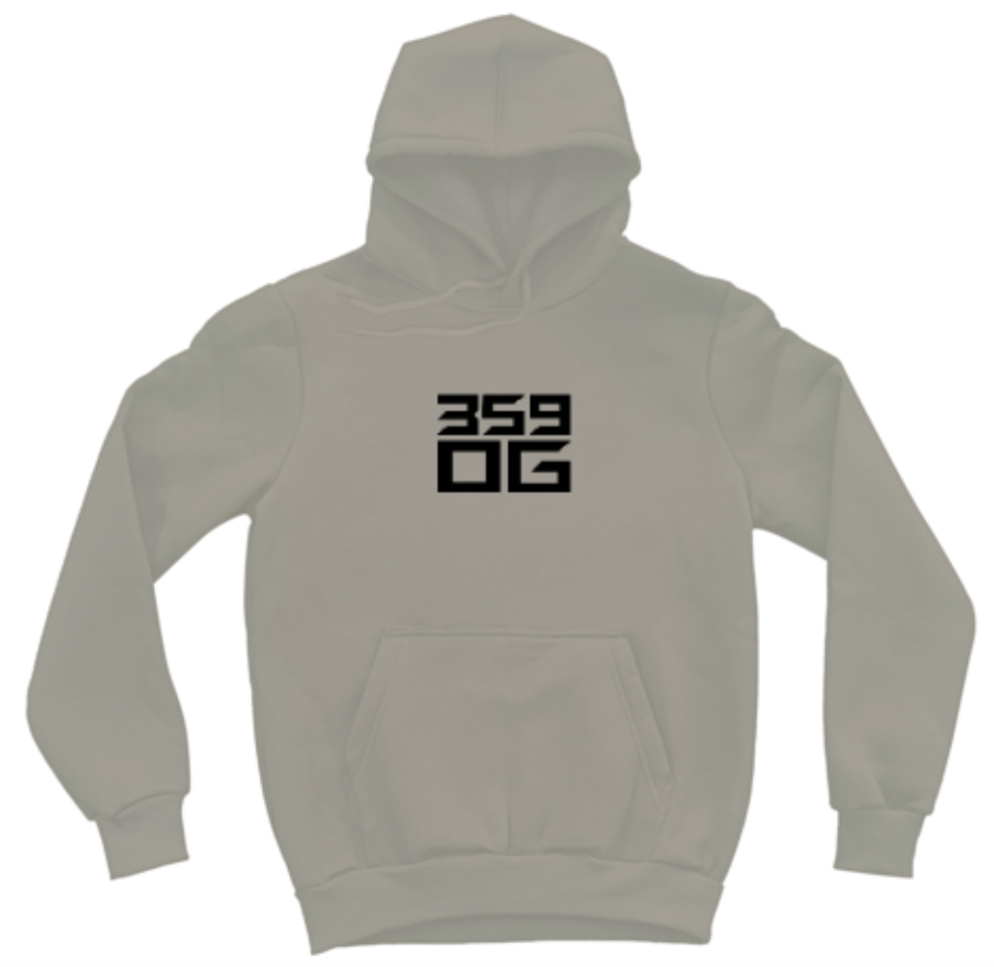 бежов oversized суичър 359OG, лого отпред