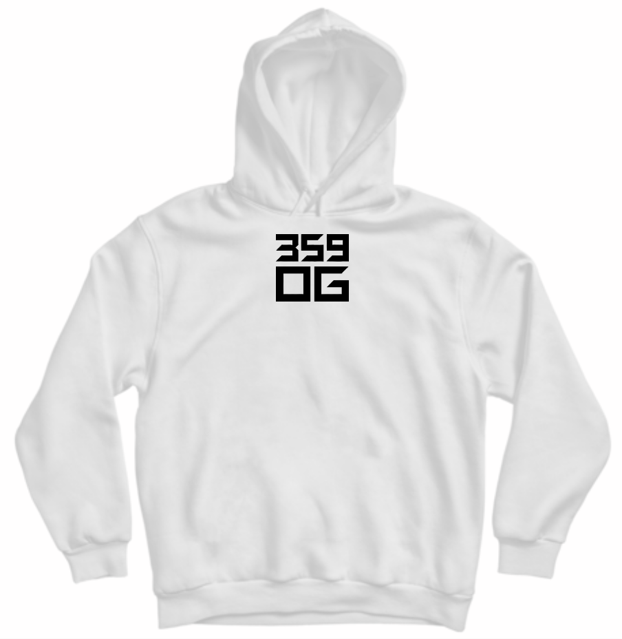 Унисекс суичър 359OG Bad Ideas бял — лого 359OG отпред