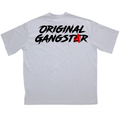 бяла oversized тениска 359OG ORIGINAL GANGSTAR Anarchy, принт на гърба