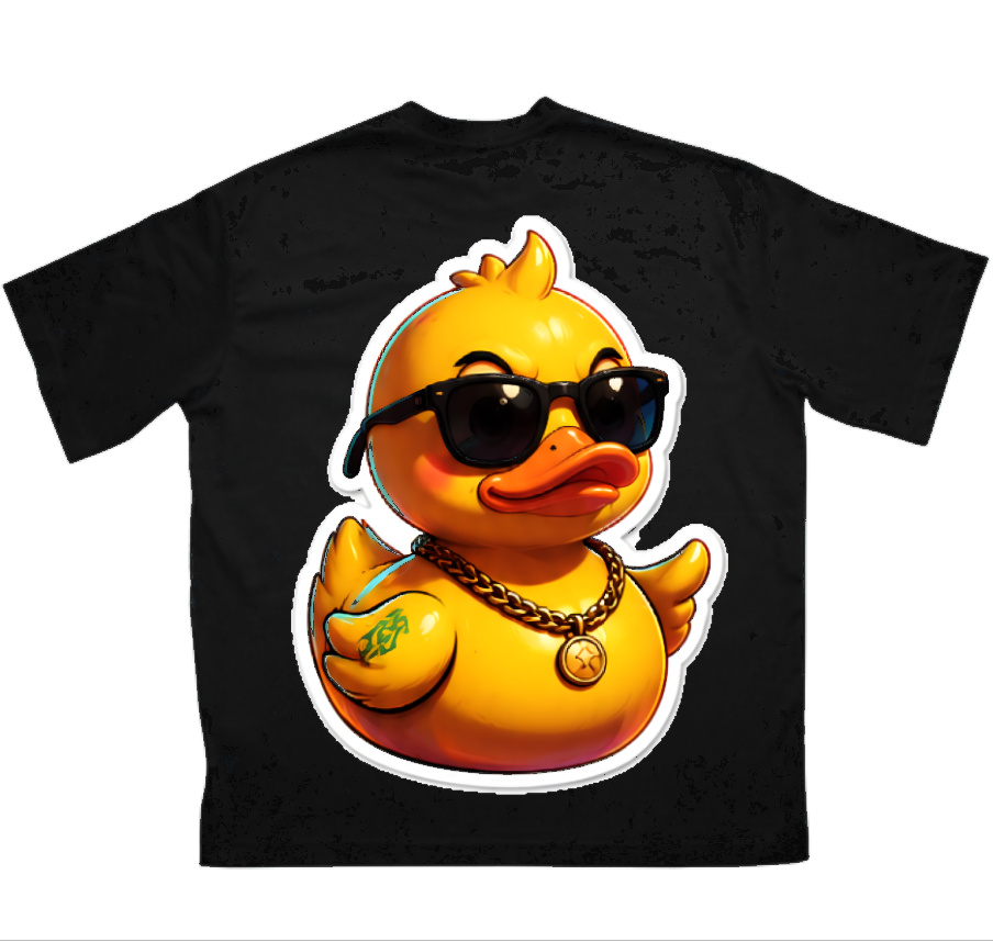 Черна оувърсайз тениска 359OG Boss Duck — гръб