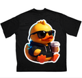 Черна оувърсайз тениска 359OG Coffee Duck — гръб
