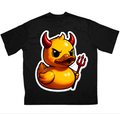 Черна оувърсайз тениска 359OG Devil Duck — гръб