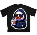 Черна оувърсайз тениска 359OG Hood Duck — гръб