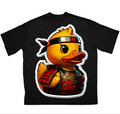 Черна оувърсайз тениска 359OG Samurai Duck — гръб