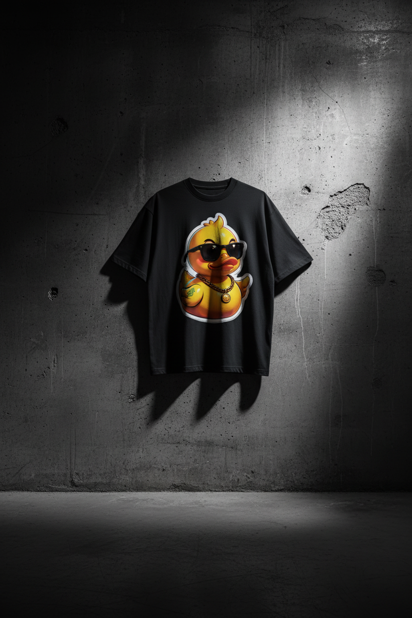 Оувърсайз тениска Boss Duck — черна