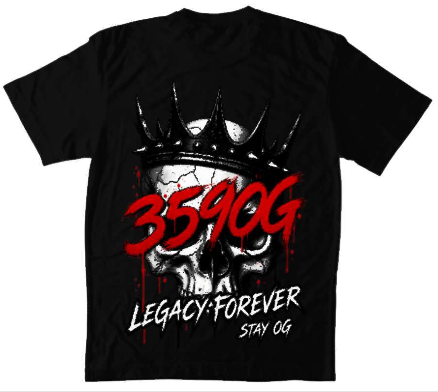 Черна класическа тениска 359OG Legacy — гръб