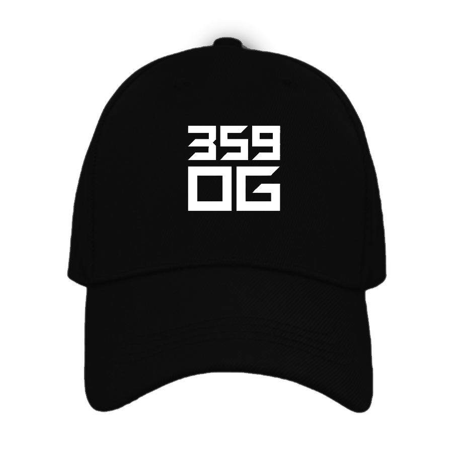 Черна шапка 359OG с бяло лого